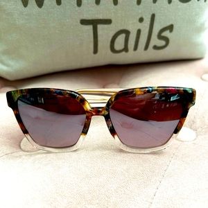 ✨KREWE SONIAT | CAPRI TO CRYSTAL MIRRORED SUNGLASSES✨NEVER BEEN USED